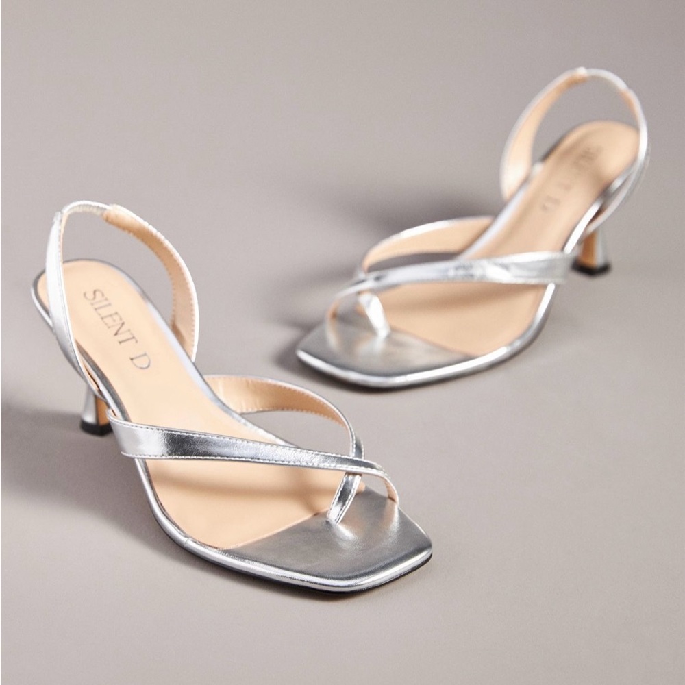 NIB Anthro Silent D Strappy Slingback Kitten Heels